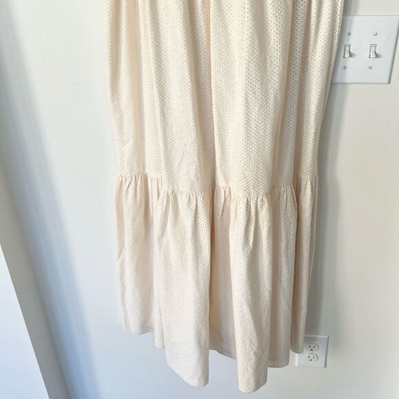 A Piece Apart Cream Perforated Tiered Maxi Dress 0 - Picture 3 of 11